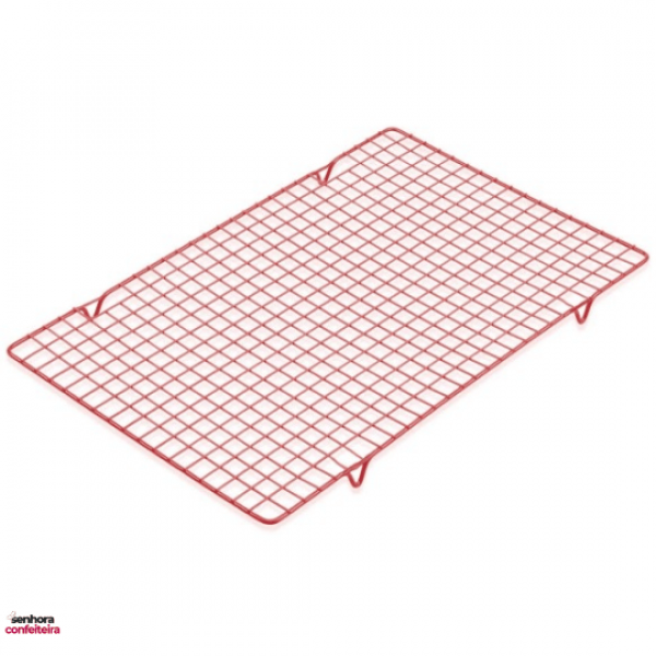 Grade P/ Resfriamento Antiaderente 40X24cm Vermelha - Prime Chef